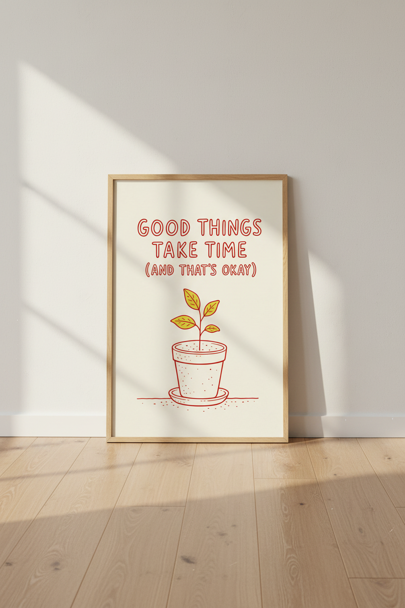 Botanical Wall Art Print | Minimalist Plant Decor | Cozy Poster