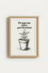Progress poster art | Minimalist Black & White Living Room Decor