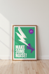 Make Some Noise Poster | Bold Retro Graphic Wall Art Print, Office Decor