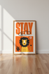Stay Wild Lion Wall Art | Orange Nursery Decor | Modern Kids Poster Print
