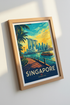 Singapore Skyline Art | Tropical Travel Poster, Modern Living Room Decor
