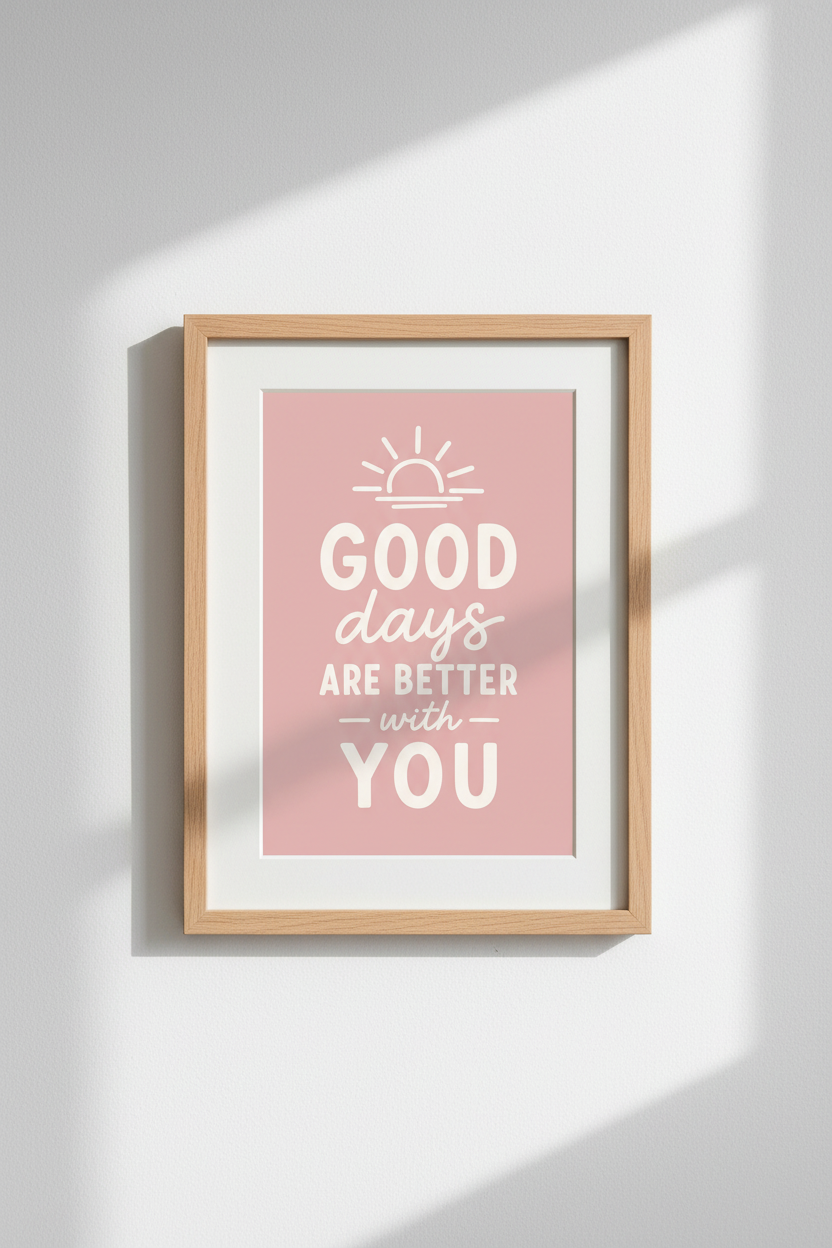 Pastel Pink Wall Art | Cozy Living Room Decor | Soft Aesthetic Poster