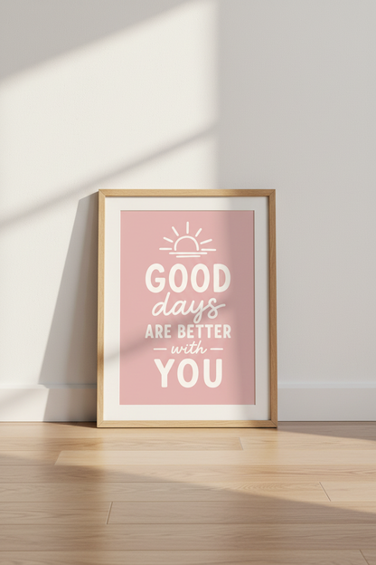 Pastel Pink Wall Art | Cozy Living Room Decor | Soft Aesthetic Poster