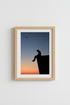 Silhouette Wall Art | Sunset Gradient, Moody Blue | Living Room Decor