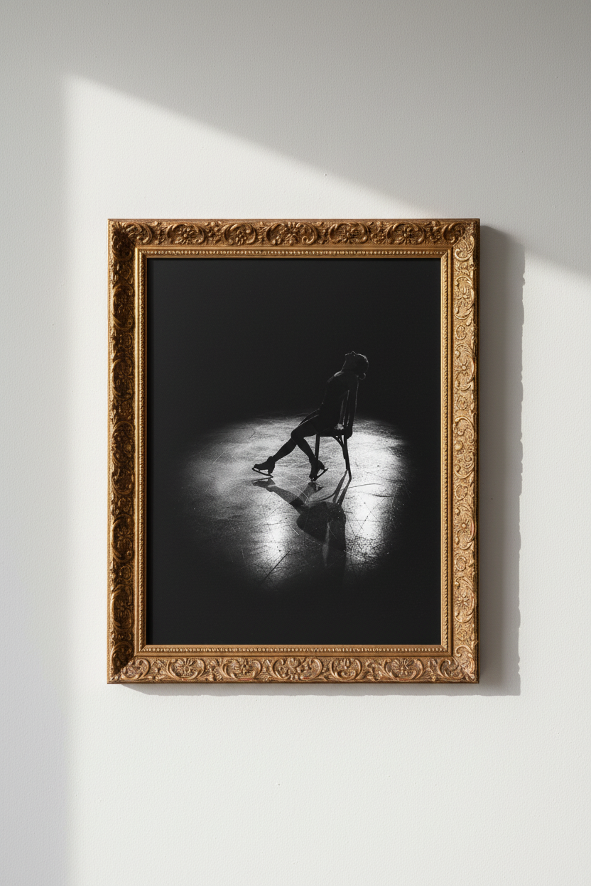 Figure Skating | Monochrome Photography, Dance Wall Art | Minimalist Poster
