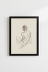 Woman Figure Sketch Wall Art | Charcoal Minimalist Drawing, Neutral Bedroom Decor