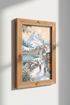 Winter Ski Village Wall Art | Watercolor Alpine Mountain Decor | Snowy Lake Poster