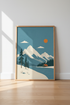 Mountain Landscape Wall Art | Minimalist Winter Cabin, Boho Living Room Decor