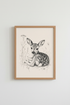 Baby Deer Sketch Wall Art | Woodland Fawn Ink Poster | Nursery Nature Decor