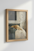 Golden Retriever Sleeping | Oil Painting Style Print, Bedroom Decor Dog Poster