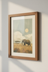 Elephant Safari Wall Art | Neutral Savanna Oil Painting, Living Room Decor