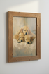 Golden Retriever Puppies | Cream Oil Painting, Nursery Wall Art Poster