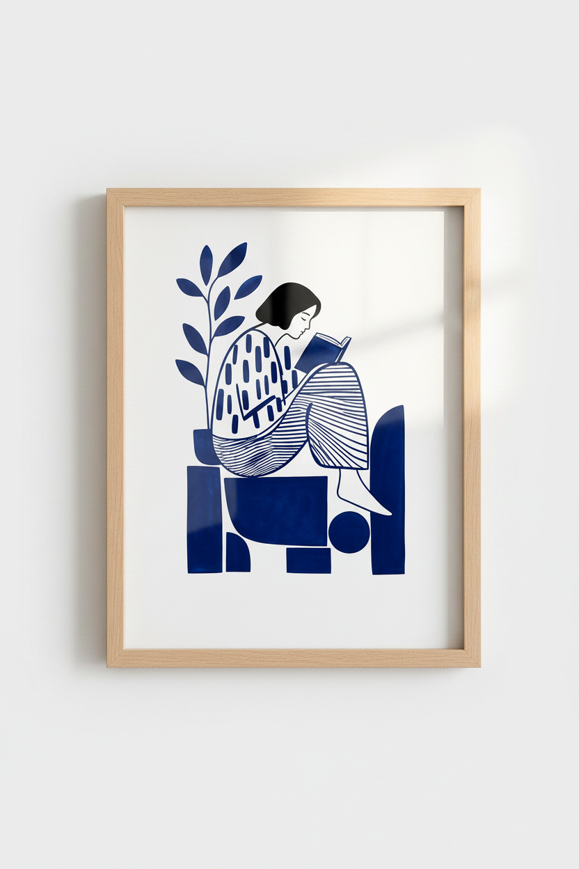 Line drawing Wall Art Print | Living Room Decor | Monochrome Poster