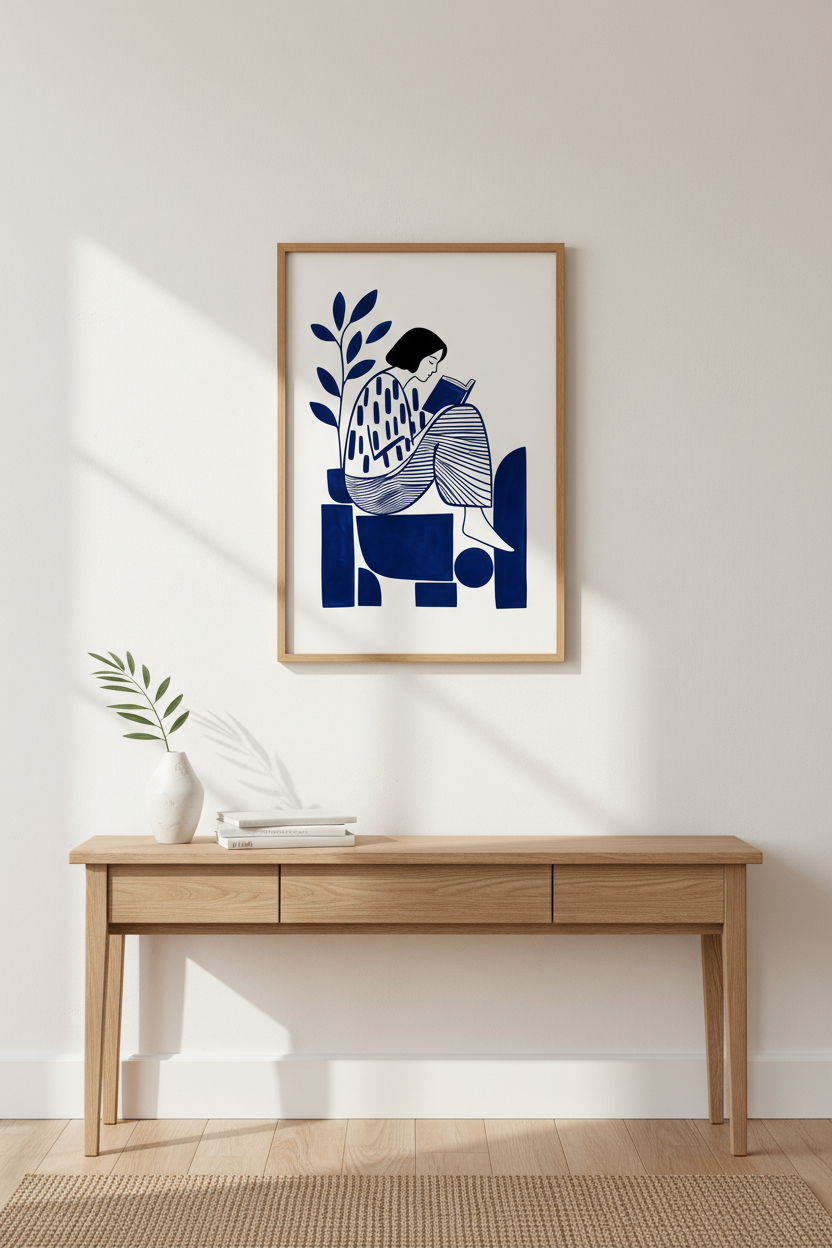 Line drawing Wall Art Print | Living Room Decor | Monochrome Poster