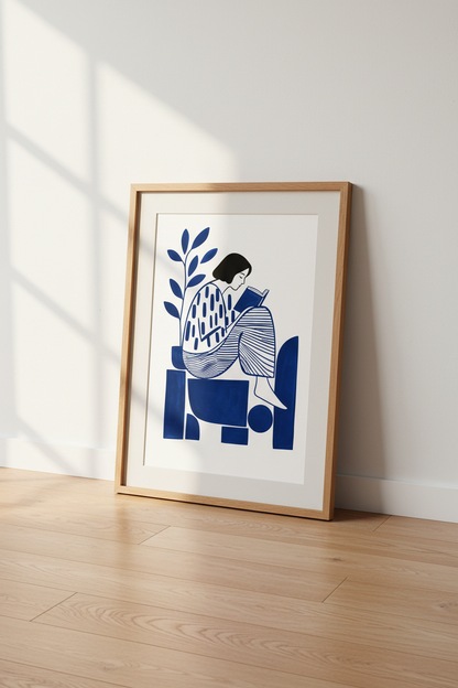 Line drawing Wall Art Print | Living Room Decor | Monochrome Poster
