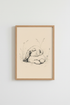 Sleeping Bunny Wall Art | Ink Sketch Rabbit Poster, Neutral Nursery Decor