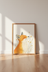 Smiling Fox Wall Art | Orange Woodland Animal Decor | Whimsical Nature Poster