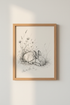 Sleeping Bunny Sketch | Vintage Ink Illustration Rabbit, Nursery Nature Wall Art