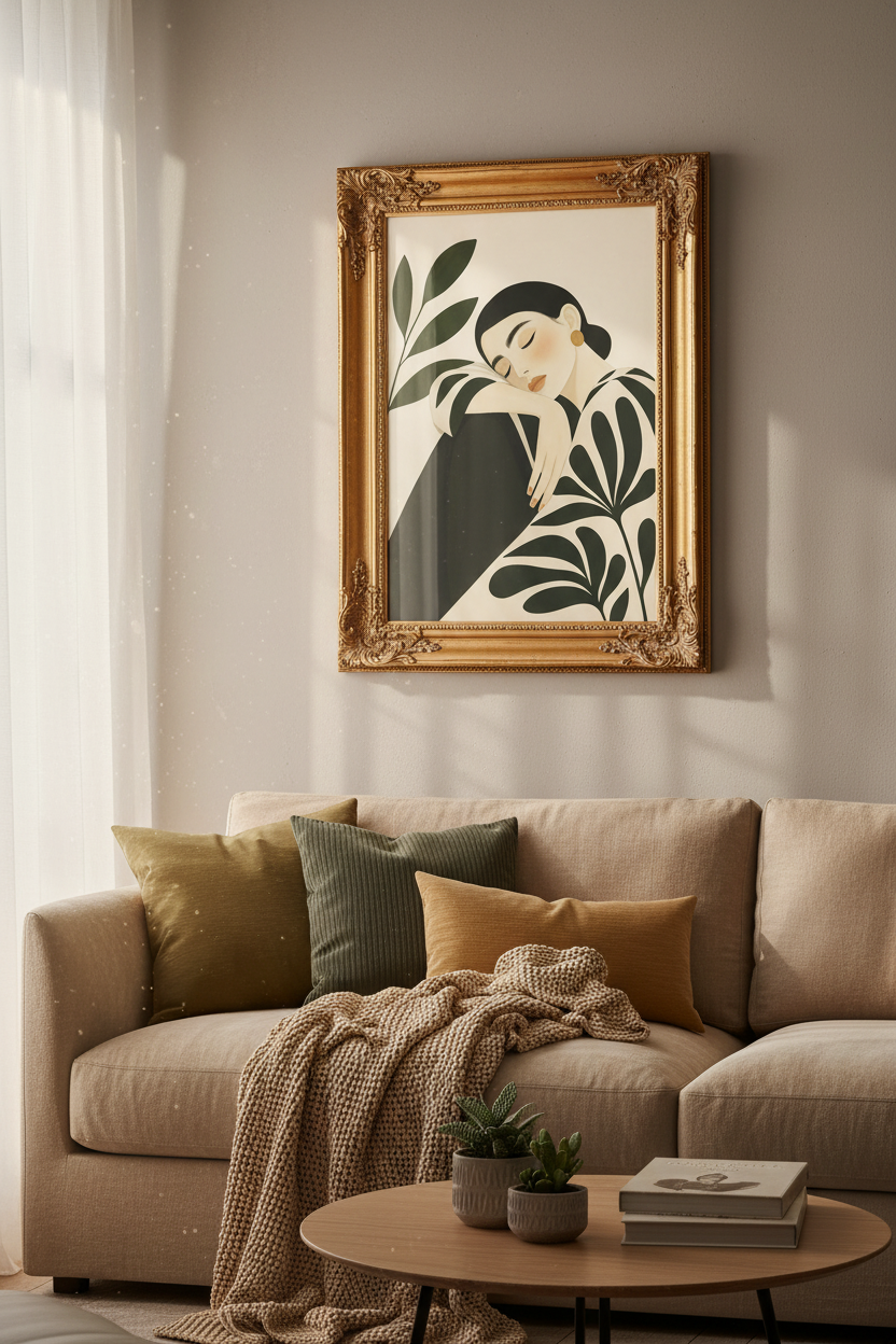Boho Wall Art Print | Neutral Tones, Living Room Decor | Minimalist Poster