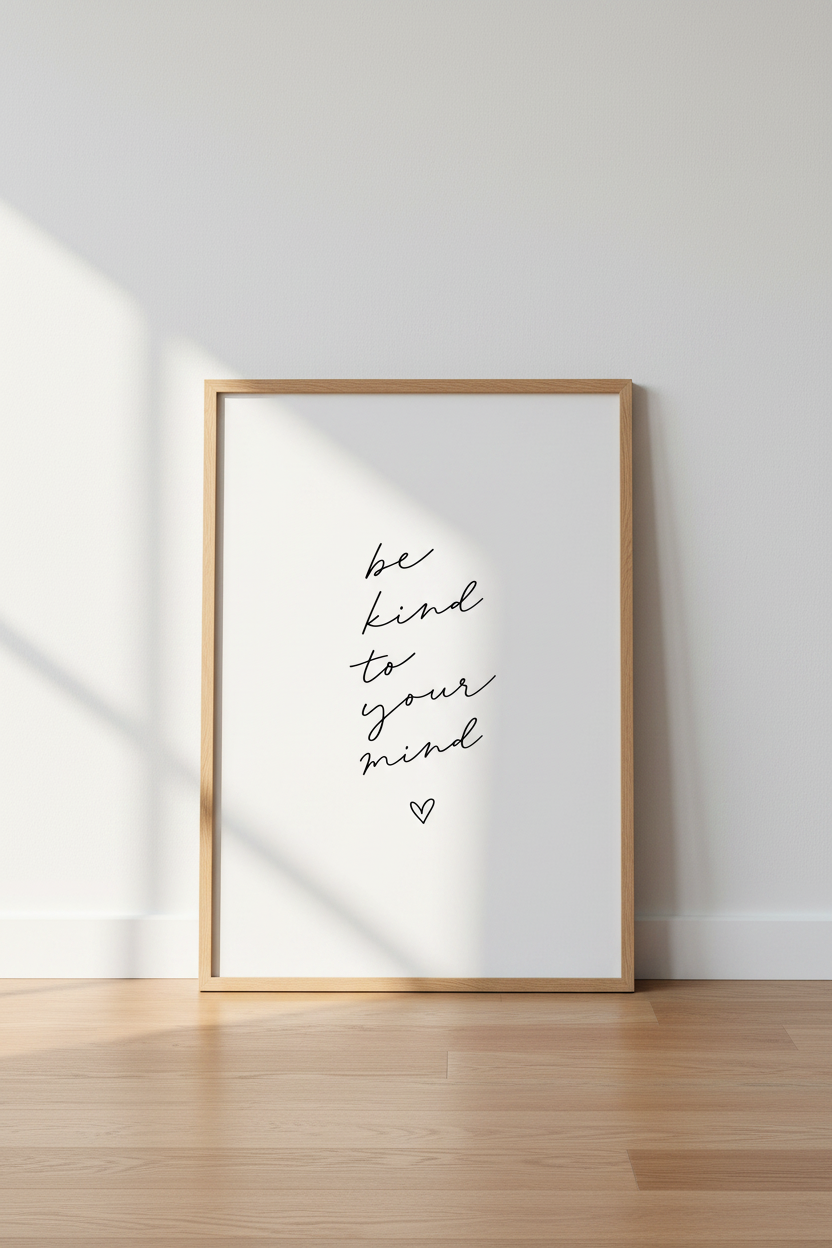 Be Kind To Your Mind Wall Art | Mental Health Decor | Minimalist Poster