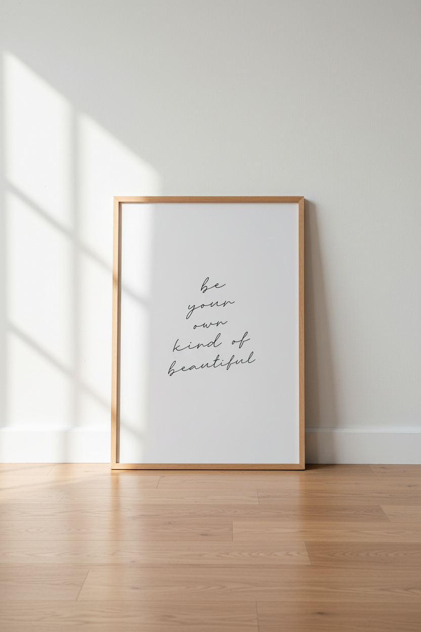 Be Your Own Kind of Beautiful Wall Art | Bedroom Decor | Minimalist Quote Poster