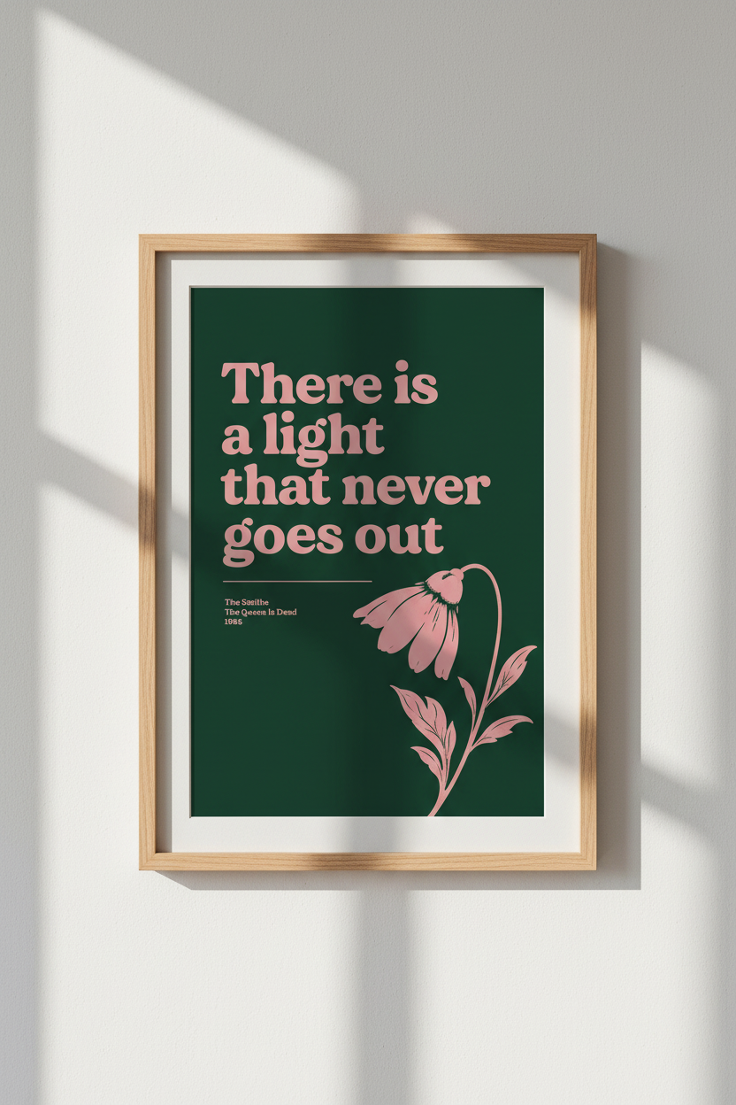 The Smiths Lyric Wall Art Print | Music Room Decor | Retro Indie Poster