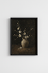 White Blossom Oil Painting | Moody Floral Still Life Art, Dark Academia Decor