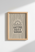 boho wall art print | Neutral beige, bold line illustration | Living Room Decor Poster