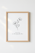 Italian Quote Flower Wall Art | Minimalist Botanical Line Drawing, Boho Poster