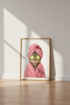 Spa Cat in Bathrobe | Funny Pink Feline Poster, Bathroom Decor & Gift