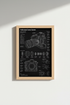 Blueprint Camera | Wall Art Print | Living Room Decor | Monochrome Poster