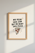 Funny Pizza vs Gym Wall Art Print | Kitchen Decor | Minimalist Quote Poster