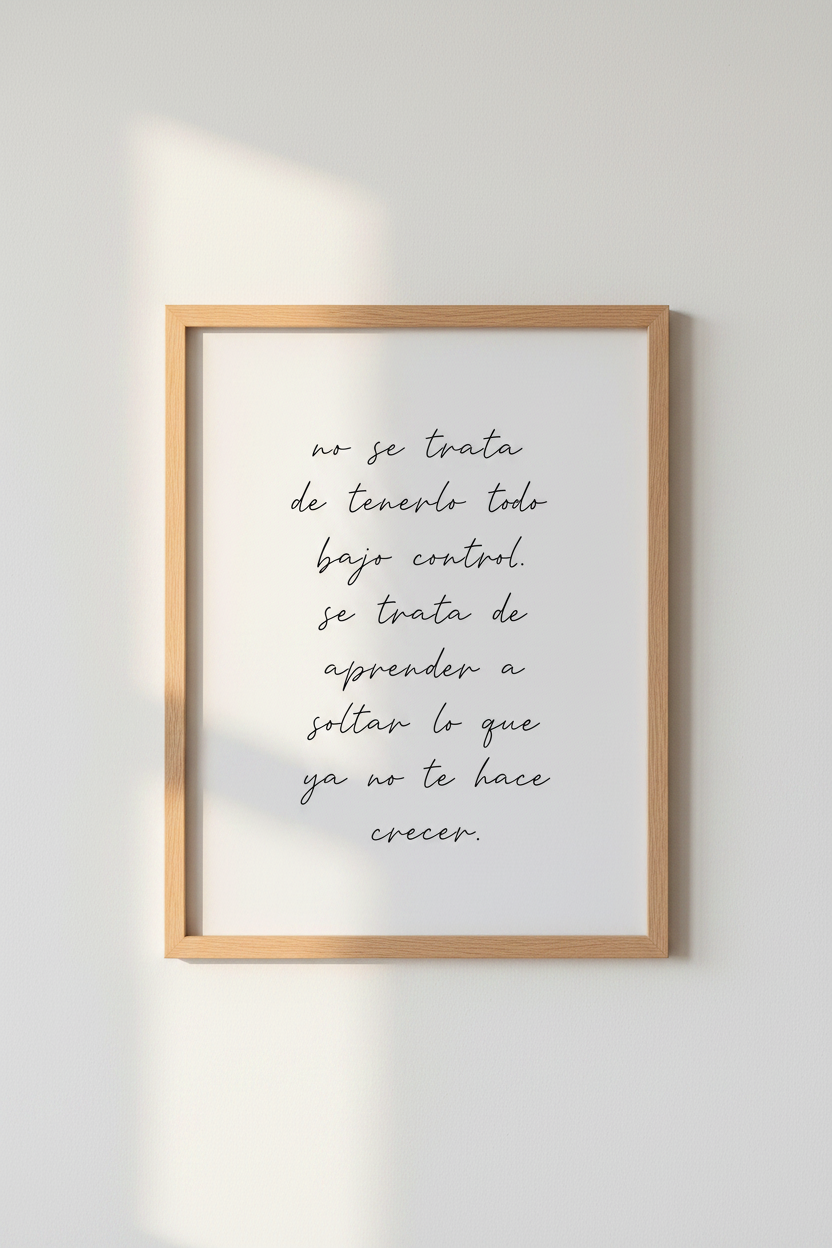 Spanish Quote Wall Art | Minimalist Black and White Script Poster, Home Office Art