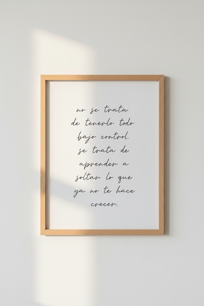 Spanish Quote Wall Art | Minimalist Black and White Script Poster, Home Office Art