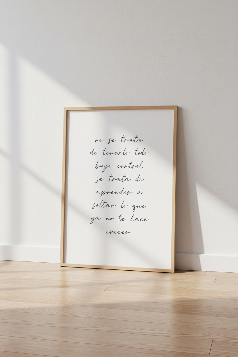 Spanish Quote Wall Art | Minimalist Black and White Script Poster, Home Office Art