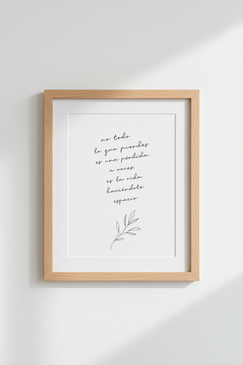 Spanish Quote Wall Art | Minimalist Botanical Poster, Inspirational Room Decor