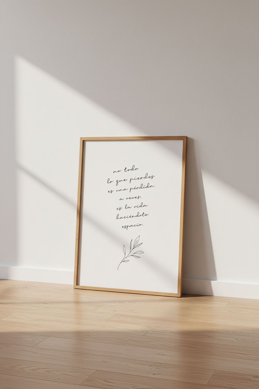 Spanish Quote Wall Art | Minimalist Botanical Poster, Inspirational Room Decor