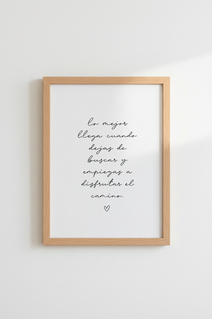 Spanish Quote Wall Art Print | Minimalist Heart Home Decor | Modern Script Poster