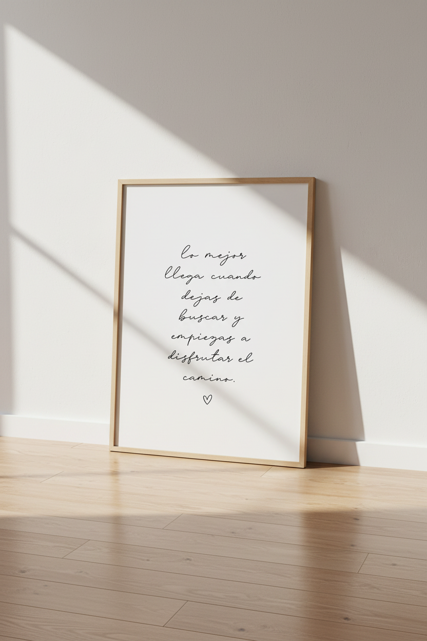 Spanish Quote Wall Art Print | Minimalist Heart Home Decor | Modern Script Poster
