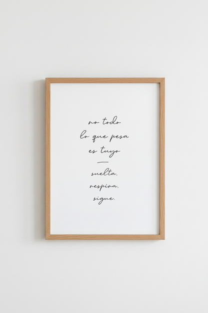 Spanish Quote Wall Art | Minimalist Mental Health Poster | Modern Home Office Decor