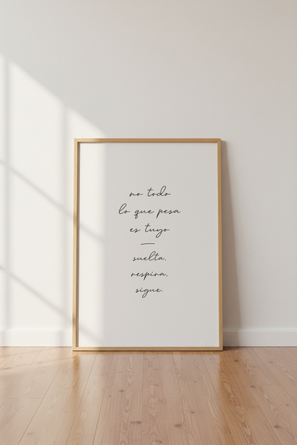 Spanish Quote Wall Art | Minimalist Mental Health Poster | Modern Home Office Decor