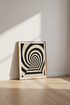 Surreal Spiral Tunnel Wall Art | Cream & Black Illusion, Mid Century Modern Poster