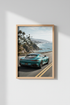 Coastal car poster | Photorealistic, Oceanic Living Room Decor