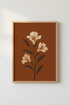Boho Lily Flower Wall Art | Terracotta Botanical Print, Living Room Decor