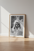 Raccoon Skincare Wall Art | Black & White Animal Poster, Funny Bathroom Decor