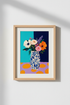 Floral wall art | Bold bouquet in teal & navy | Living Room Poster