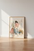 Reading Woman Wall Art Print | Bookworm Room Decor | Minimalist Aesthetic Poster