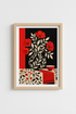 Red Poppy Wall Art | Bold Crimson-Black Palette, Living Space Decor