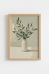 Sage Green Wall Art Print | Botanical Olive Branches, Minimalist Japandi Decor