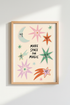 Whimsical Star Wall Art Print | Living Room Decor | Pastel Poster